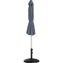  Meridian Fiji Grey Water Resistant Fabric And Aluminum Patio Umbrella with Base Set IMAGE 11