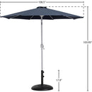  Meridian Fiji Grey Water Resistant Fabric And Aluminum Patio Umbrella with Base Set IMAGE 16