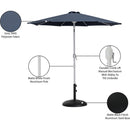  Meridian Fiji Grey Water Resistant Fabric And Aluminum Patio Umbrella with Base Set IMAGE 17