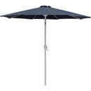  Meridian Fiji Grey Water Resistant Fabric And Aluminum Patio Umbrella with Base Set IMAGE 3