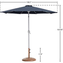  Meridian Fiji Grey Water Resistant Fabric And Aluminum Patio Umbrella with Base Set IMAGE 16