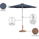  Meridian Fiji Grey Water Resistant Fabric And Aluminum Patio Umbrella with Base Set IMAGE 17