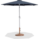  Meridian Fiji Grey Water Resistant Fabric And Aluminum Patio Umbrella with Base Set IMAGE 1
