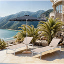  Meridian Fiji Grey Water Resistant Fabric And Aluminum Patio Umbrella with Base Set IMAGE 2