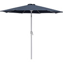  Meridian Fiji Grey Water Resistant Fabric And Aluminum Patio Umbrella with Base Set IMAGE 3