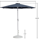  Meridian Fiji Grey Water Resistant Fabric And Aluminum Patio Umbrella with Base Set IMAGE 16