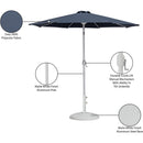 Meridian Fiji Grey Water Resistant Fabric And Aluminum Patio Umbrella with Base Set IMAGE 17
