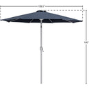  Meridian Fiji Grey Water Resistant Fabric And Aluminum Patio Umbrella IMAGE 10