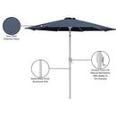  Meridian Fiji Grey Water Resistant Fabric And Aluminum Patio Umbrella IMAGE 11