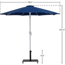  Meridian Fiji Navy Water Resistant Fabric And Aluminum Patio Umbrella with Base Set IMAGE 19