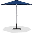  Meridian Fiji Navy Water Resistant Fabric And Aluminum Patio Umbrella with Base Set IMAGE 1