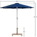  Meridian Fiji Navy Water Resistant Fabric And Aluminum Patio Umbrella with Base Set IMAGE 19