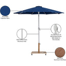  Meridian Fiji Navy Water Resistant Fabric And Aluminum Patio Umbrella with Base Set IMAGE 20