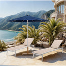  Meridian Fiji Navy Water Resistant Fabric And Aluminum Patio Umbrella with Base Set IMAGE 2