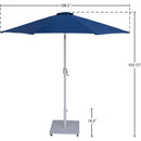  Meridian Fiji Navy Water Resistant Fabric And Aluminum Patio Umbrella with Base Set IMAGE 19