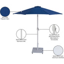  Meridian Fiji Navy Water Resistant Fabric And Aluminum Patio Umbrella with Base Set IMAGE 20