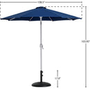  Meridian Fiji Navy Water Resistant Fabric And Aluminum Patio Umbrella with Base Set IMAGE 16