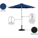  Meridian Fiji Navy Water Resistant Fabric And Aluminum Patio Umbrella with Base Set IMAGE 17
