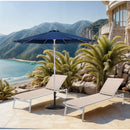  Meridian Fiji Navy Water Resistant Fabric And Aluminum Patio Umbrella with Base Set IMAGE 2