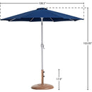  Meridian Fiji Navy Water Resistant Fabric And Aluminum Patio Umbrella with Base Set IMAGE 16
