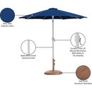  Meridian Fiji Navy Water Resistant Fabric And Aluminum Patio Umbrella with Base Set IMAGE 17