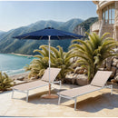  Meridian Fiji Navy Water Resistant Fabric And Aluminum Patio Umbrella with Base Set IMAGE 2