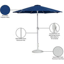  Meridian Fiji Navy Water Resistant Fabric And Aluminum Patio Umbrella with Base Set IMAGE 17