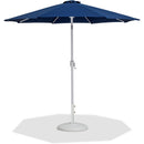  Meridian Fiji Navy Water Resistant Fabric And Aluminum Patio Umbrella with Base Set IMAGE 1
