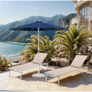  Meridian Fiji Navy Water Resistant Fabric And Aluminum Patio Umbrella with Base Set IMAGE 2