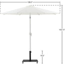  Meridian Fiji White Water Resistant Fabric And Aluminum Patio Umbrella with Base Set IMAGE 19