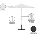  Meridian Fiji White Water Resistant Fabric And Aluminum Patio Umbrella with Base Set IMAGE 20
