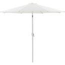  Meridian Fiji White Water Resistant Fabric And Aluminum Patio Umbrella with Base Set IMAGE 3