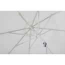 Meridian Fiji White Fabric / Teak Aluminum Patio Umbrella with Base Sets IMAGE 17
