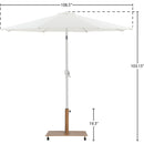  Meridian Fiji White Water Resistant Fabric And Aluminum Patio Umbrella with Base Set IMAGE 19