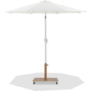  Meridian Fiji White Water Resistant Fabric And Aluminum Patio Umbrella with Base Set IMAGE 1