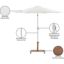  Meridian Fiji White Water Resistant Fabric And Aluminum Patio Umbrella with Base Set IMAGE 20