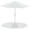  Meridian Fiji White Water Resistant Fabric And Aluminum Patio Umbrella with Base Set IMAGE 1