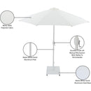  Meridian Fiji White Water Resistant Fabric And Aluminum Patio Umbrella with Base Set IMAGE 20