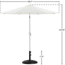  Meridian Fiji White Water Resistant Fabric And Aluminum Patio Umbrella with Base Set IMAGE 16