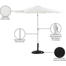  Meridian Fiji White Water Resistant Fabric And Aluminum Patio Umbrella with Base Set IMAGE 17