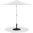  Meridian Fiji White Water Resistant Fabric And Aluminum Patio Umbrella with Base Set IMAGE 1