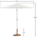  Meridian Fiji White Water Resistant Fabric And Aluminum Patio Umbrella with Base Set IMAGE 16