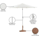  Meridian Fiji White Water Resistant Fabric And Aluminum Patio Umbrella with Base Set IMAGE 17