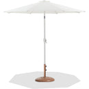  Meridian Fiji White Water Resistant Fabric And Aluminum Patio Umbrella with Base Set IMAGE 1