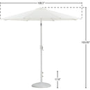  Meridian Fiji White Water Resistant Fabric And Aluminum Patio Umbrella with Base Set IMAGE 16