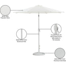  Meridian Fiji White Water Resistant Fabric And Aluminum Patio Umbrella with Base Set IMAGE 17