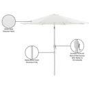  Meridian Fiji White Water Resistant Fabric And Aluminum Patio Umbrella IMAGE 11