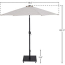  Meridian Fiji Beige Water Resistant Fabric And Aluminum Patio Umbrella with Base Set IMAGE 18