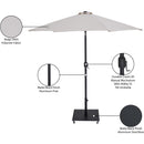  Meridian Fiji Beige Water Resistant Fabric And Aluminum Patio Umbrella with Base Set IMAGE 19
