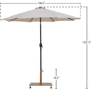  Meridian Fiji Beige Water Resistant Fabric And Aluminum Patio Umbrella with Base Set IMAGE 18